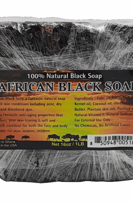 100% Natural African Black Soap 16 Oz.