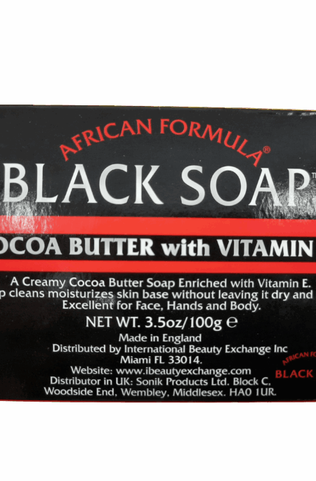 African Formula Black Soap (Cocoa Butter With Vitamin E) 3.5 Oz.