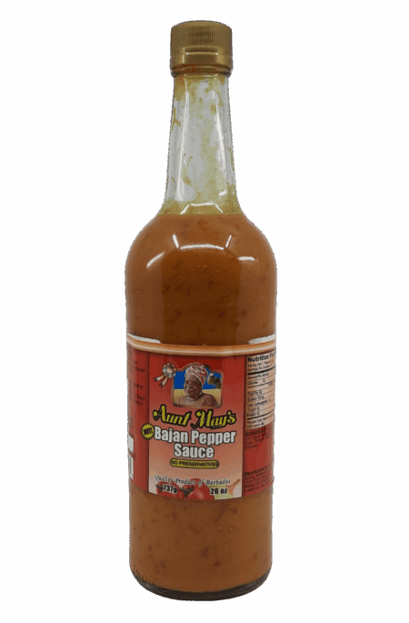 Aunt May's Bajan Pepper Sauce (Hot) 26 Oz.