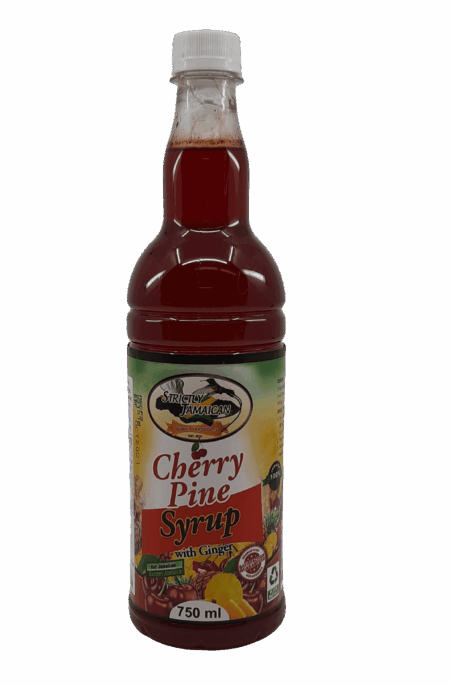 Strictly Jamaican Cherry Pine Syrup With Ginger 750 mL.